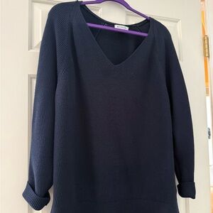Athleta Deep Blue V-Neck Sweater